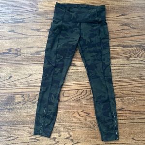 Lululemon Camo Fast & Free 7/8 Tights